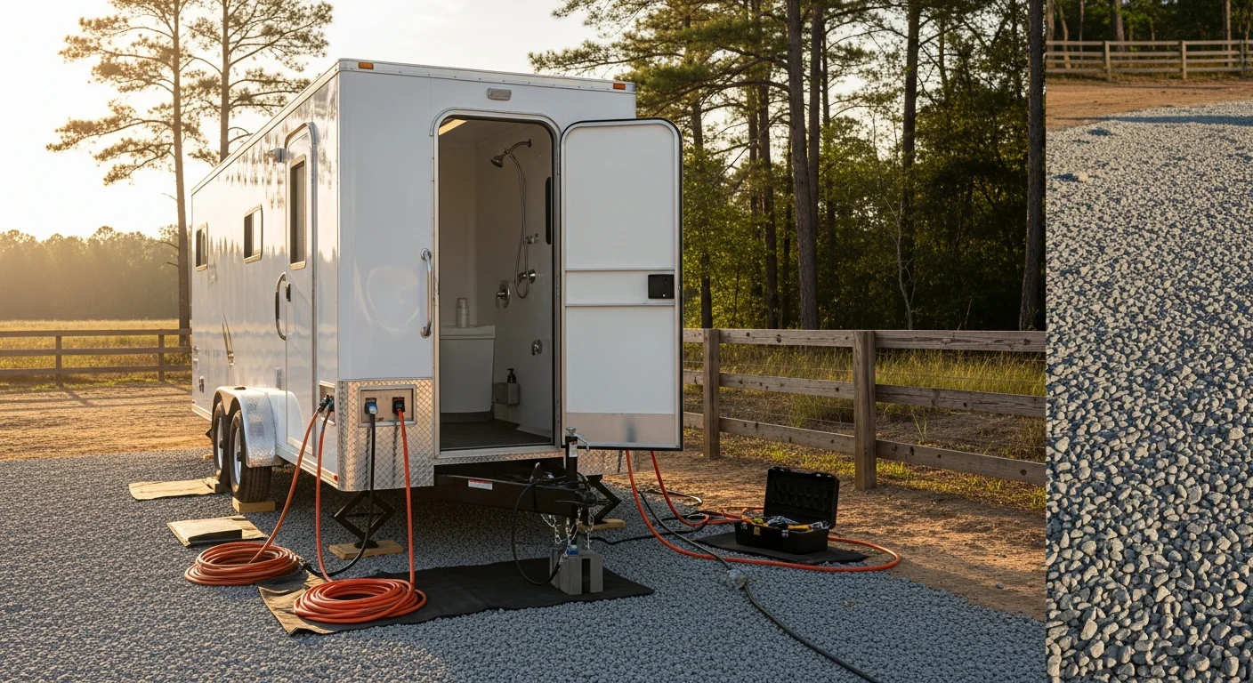 Mobile shower trailer with modern amenities ready for rental