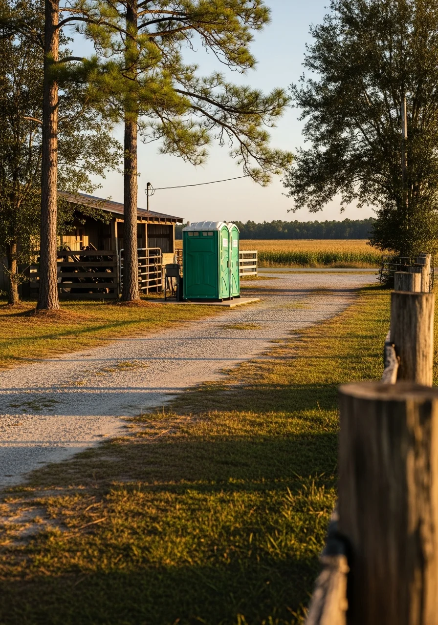 Service professional working on exterior maintenance of rural North Carolina property in Duplin County.